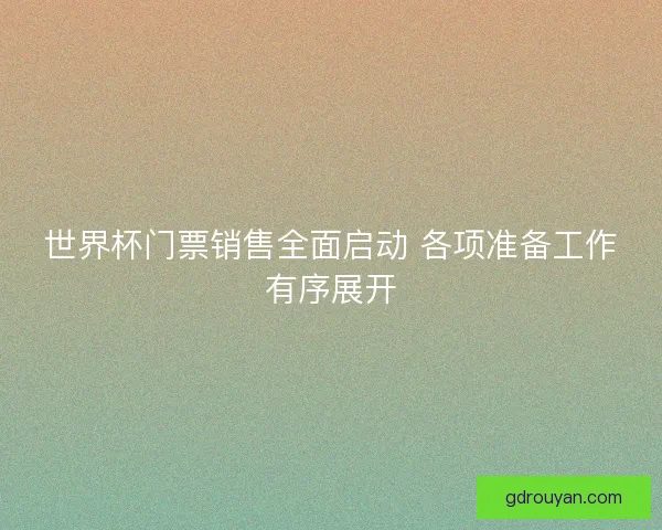 世界杯门票销售全面启动 各项准备工作有序展开